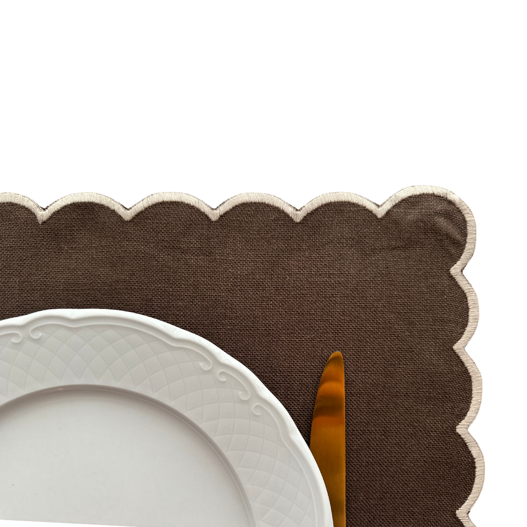 Round Individual with Overlock, Brown