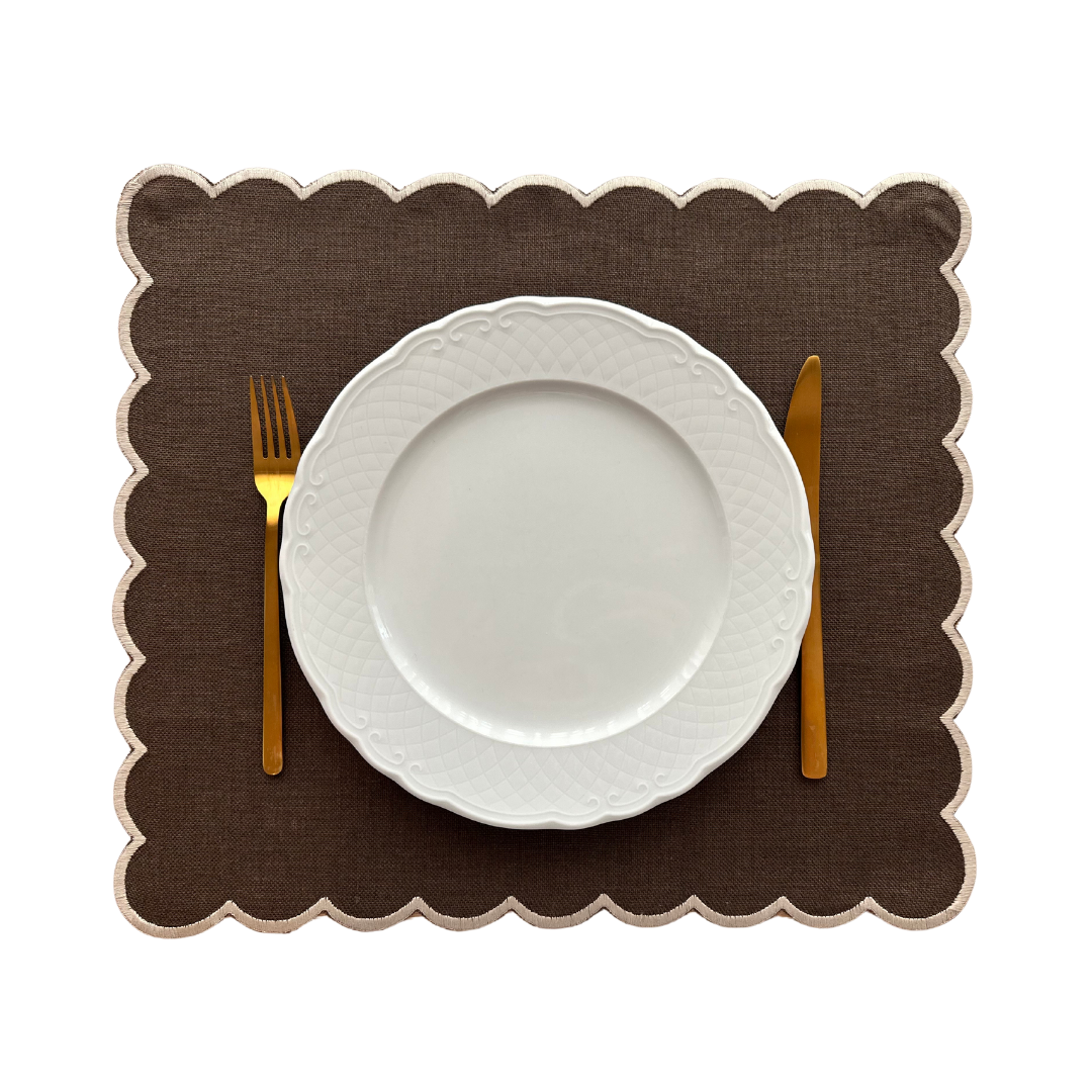 Round Individual with Overlock, Brown