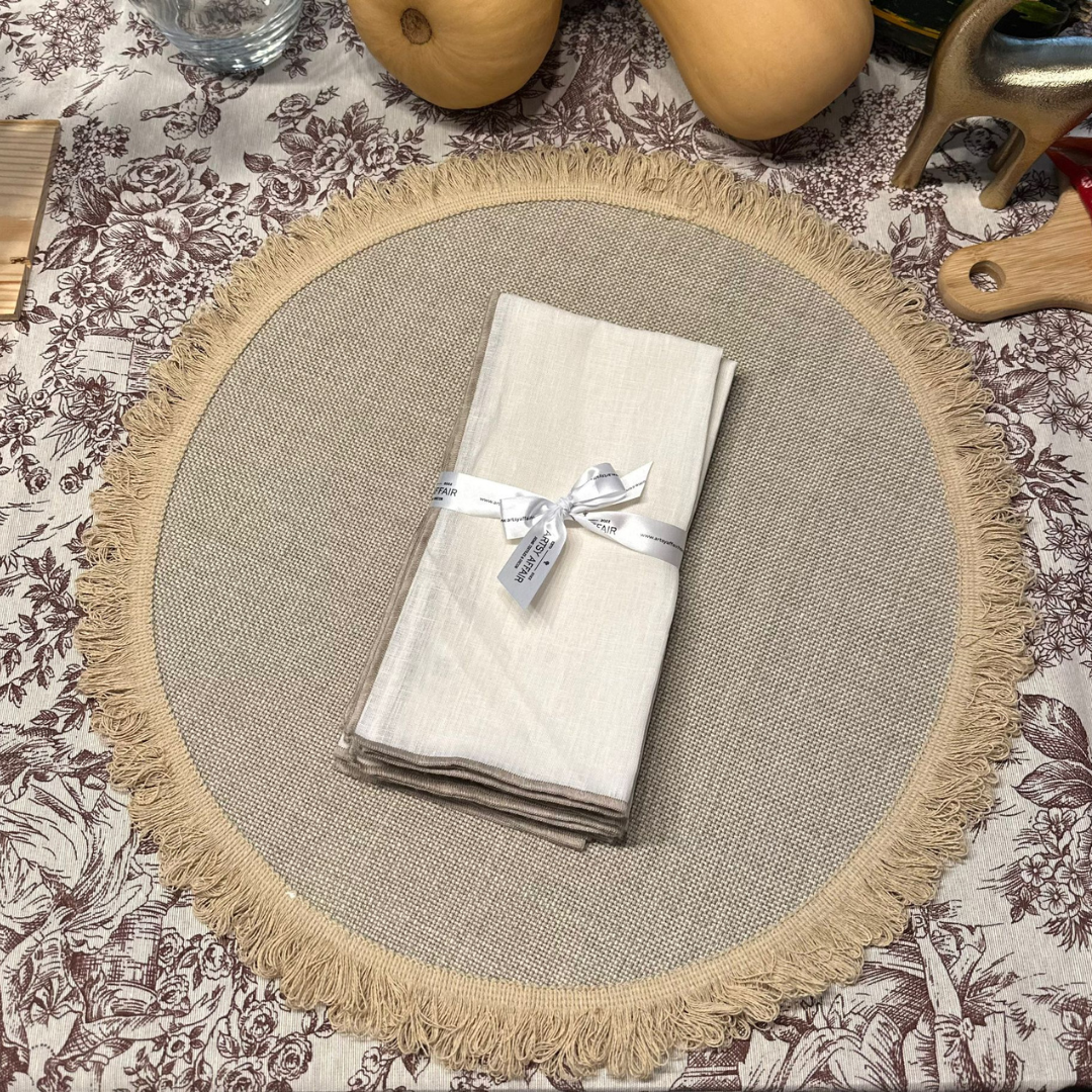 Napperon Rond, Beige