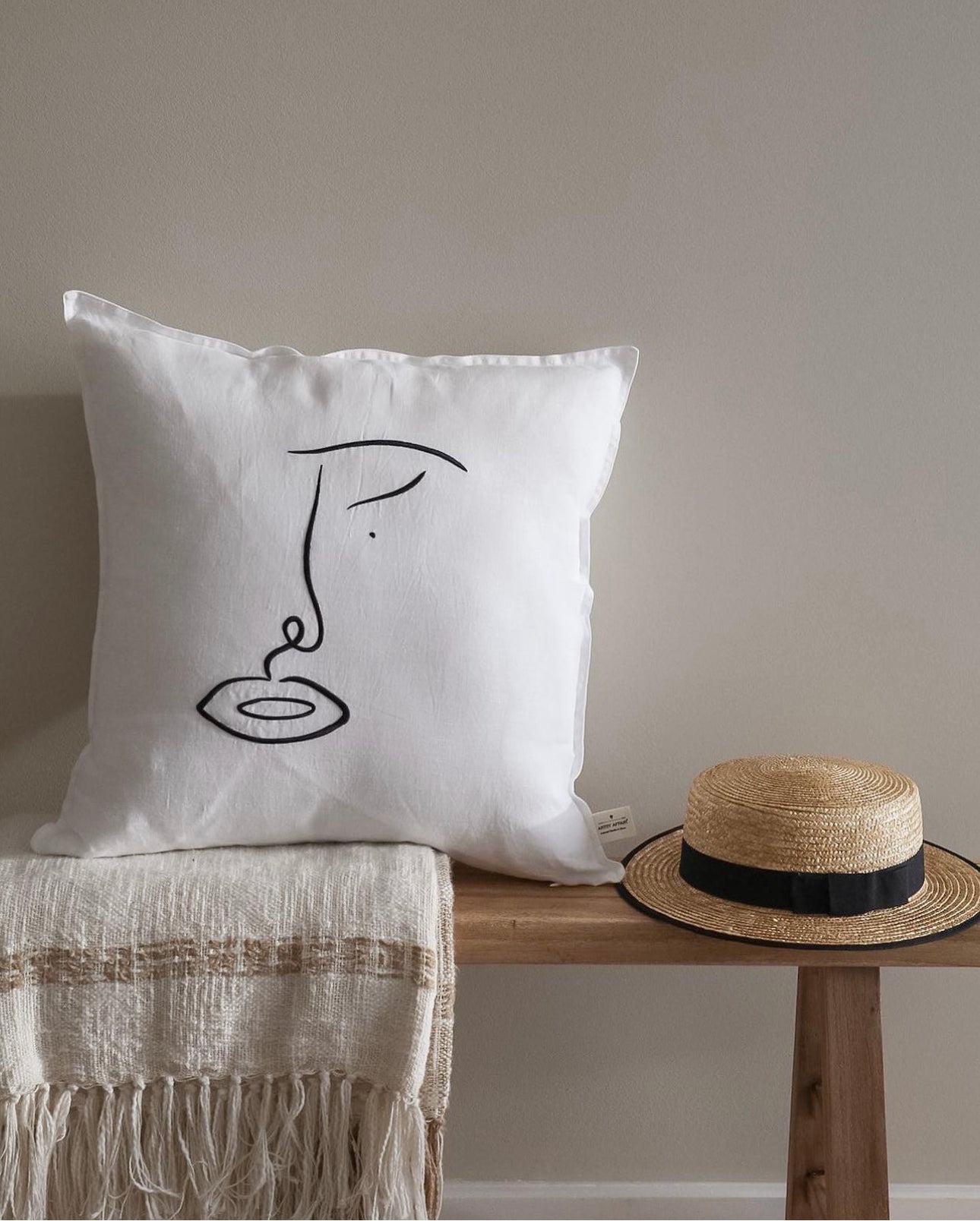 Linen Cushion Cover, Half-of-Me