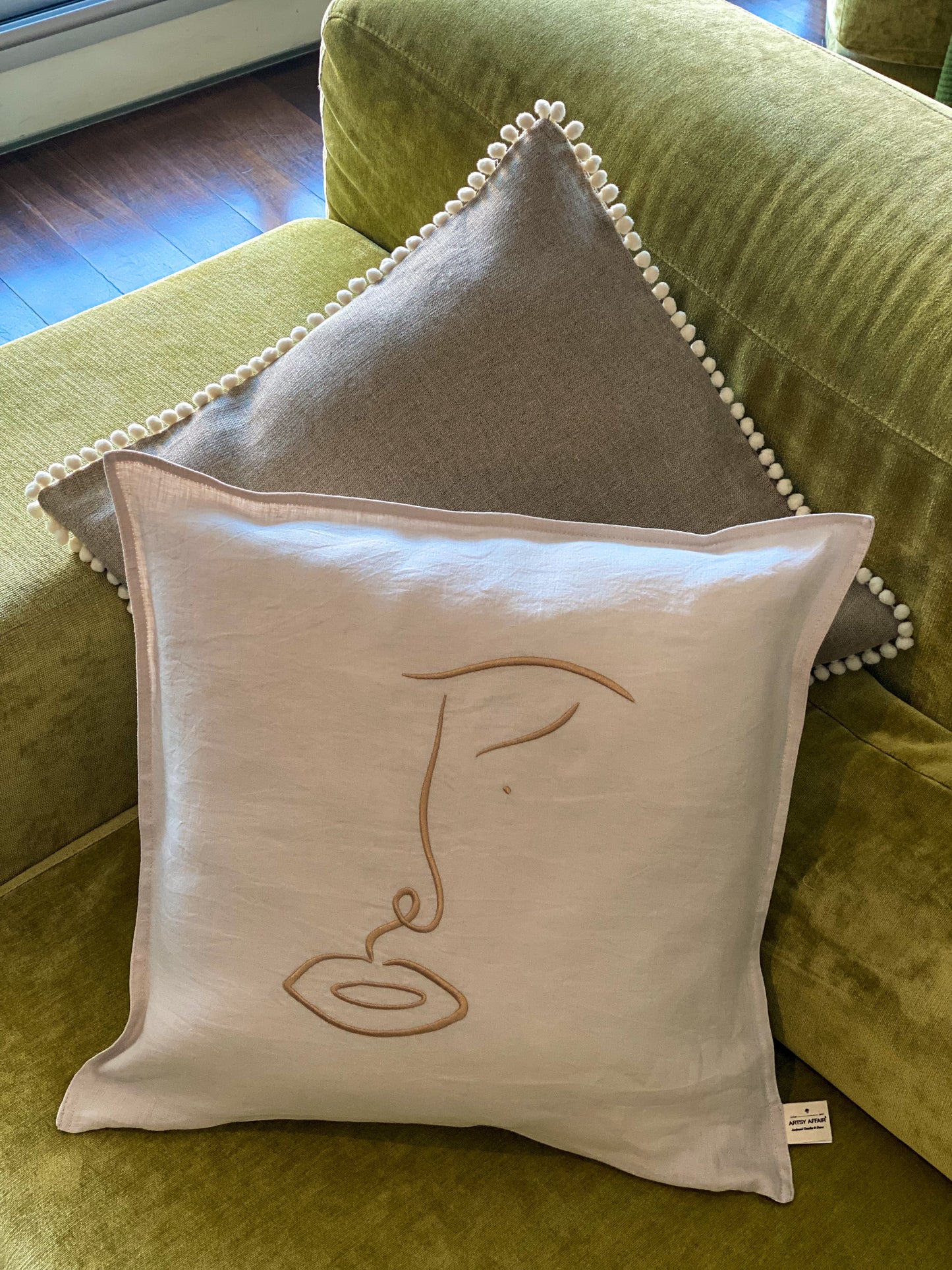 Linen Cushion Cover, Half-of-Me