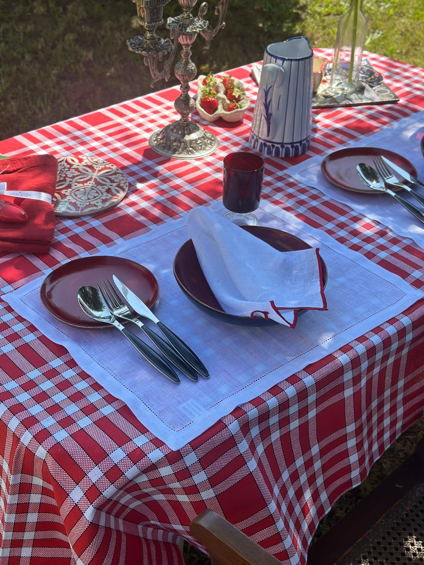 Raw Linen Placemat with Beige
