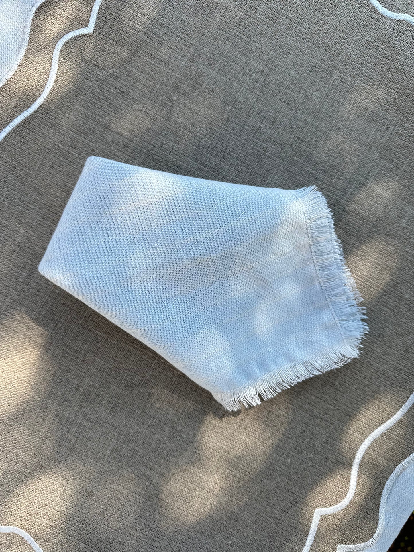 Burlap and White Linen Placemat, Amália