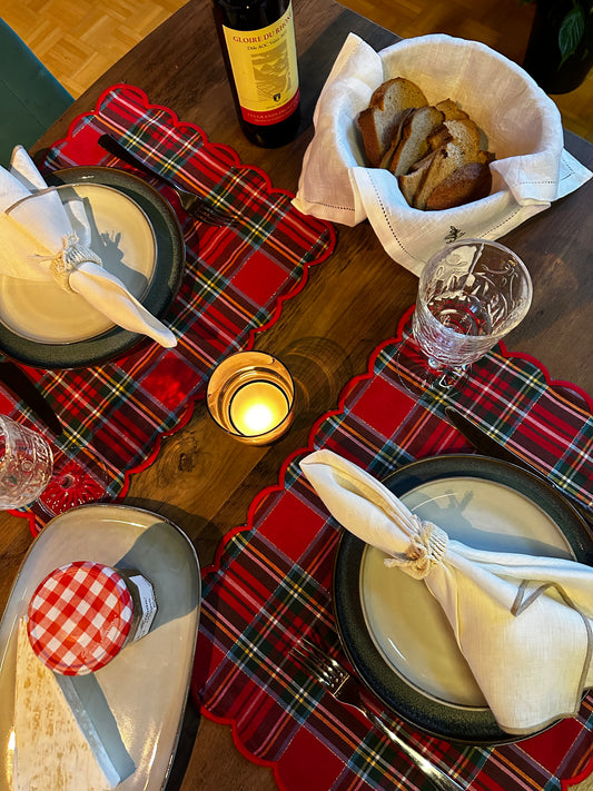 Individual Tartan, Vermelho com Lurex