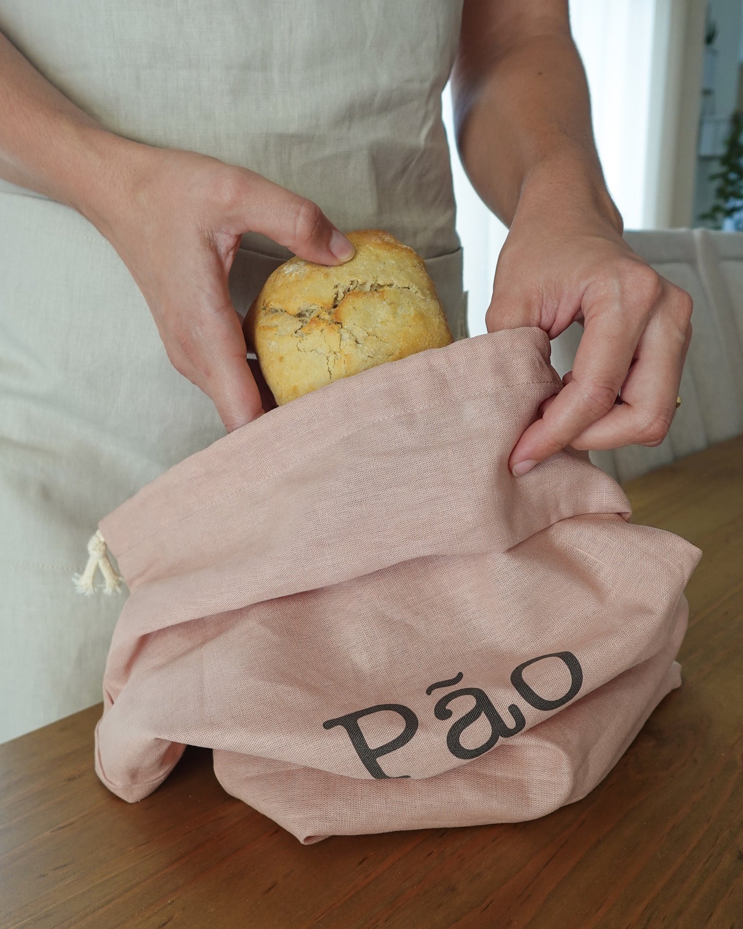 Saco do Pão Joana At Home rosa