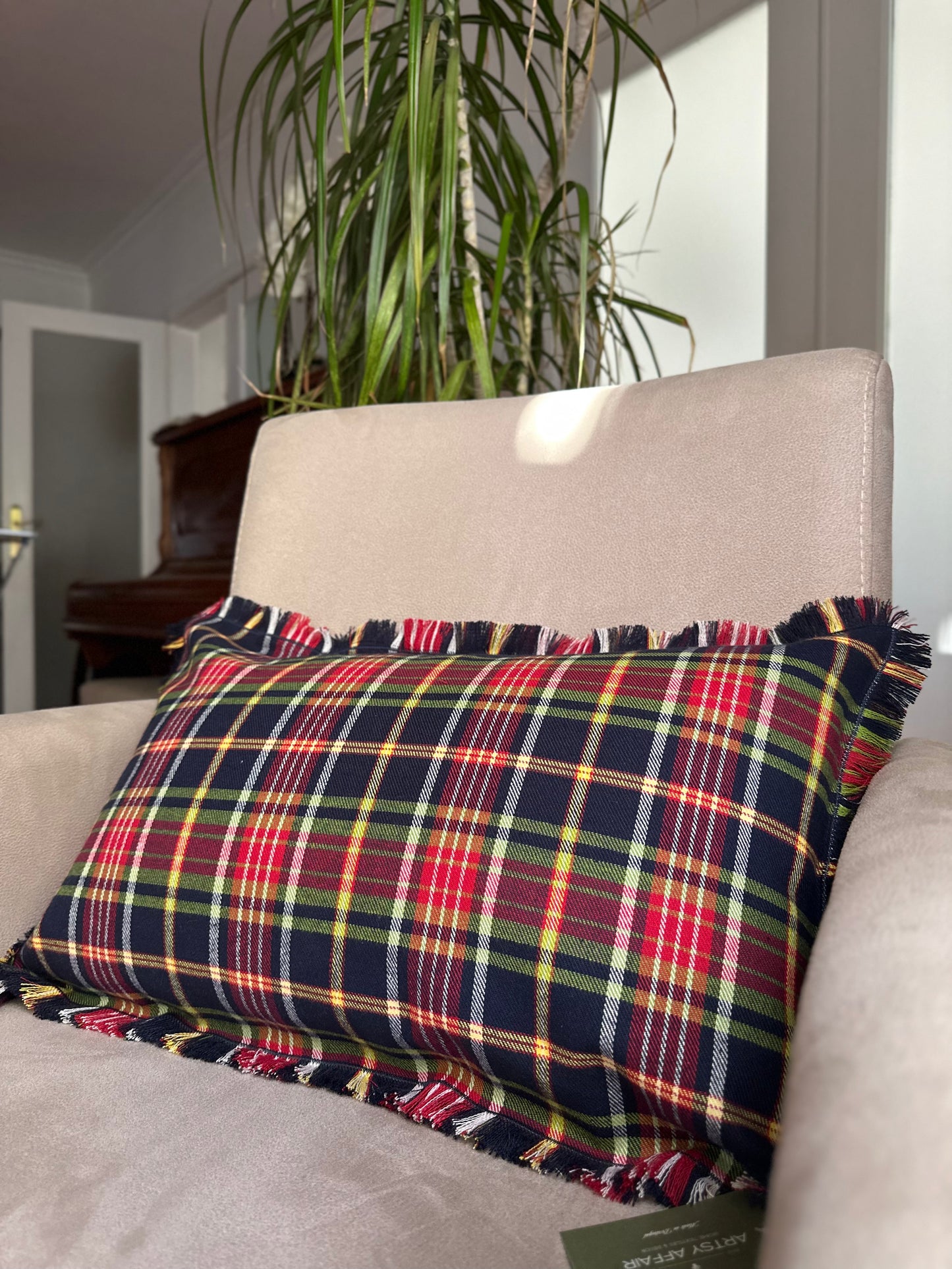 Capa de Almofada Tartan, Azul