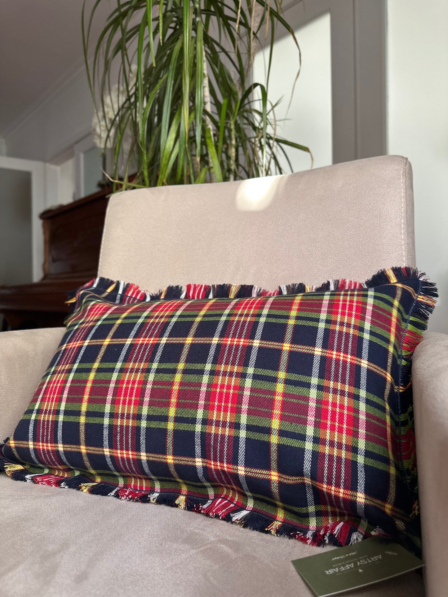 Capa de Almofada Tartan, Azul