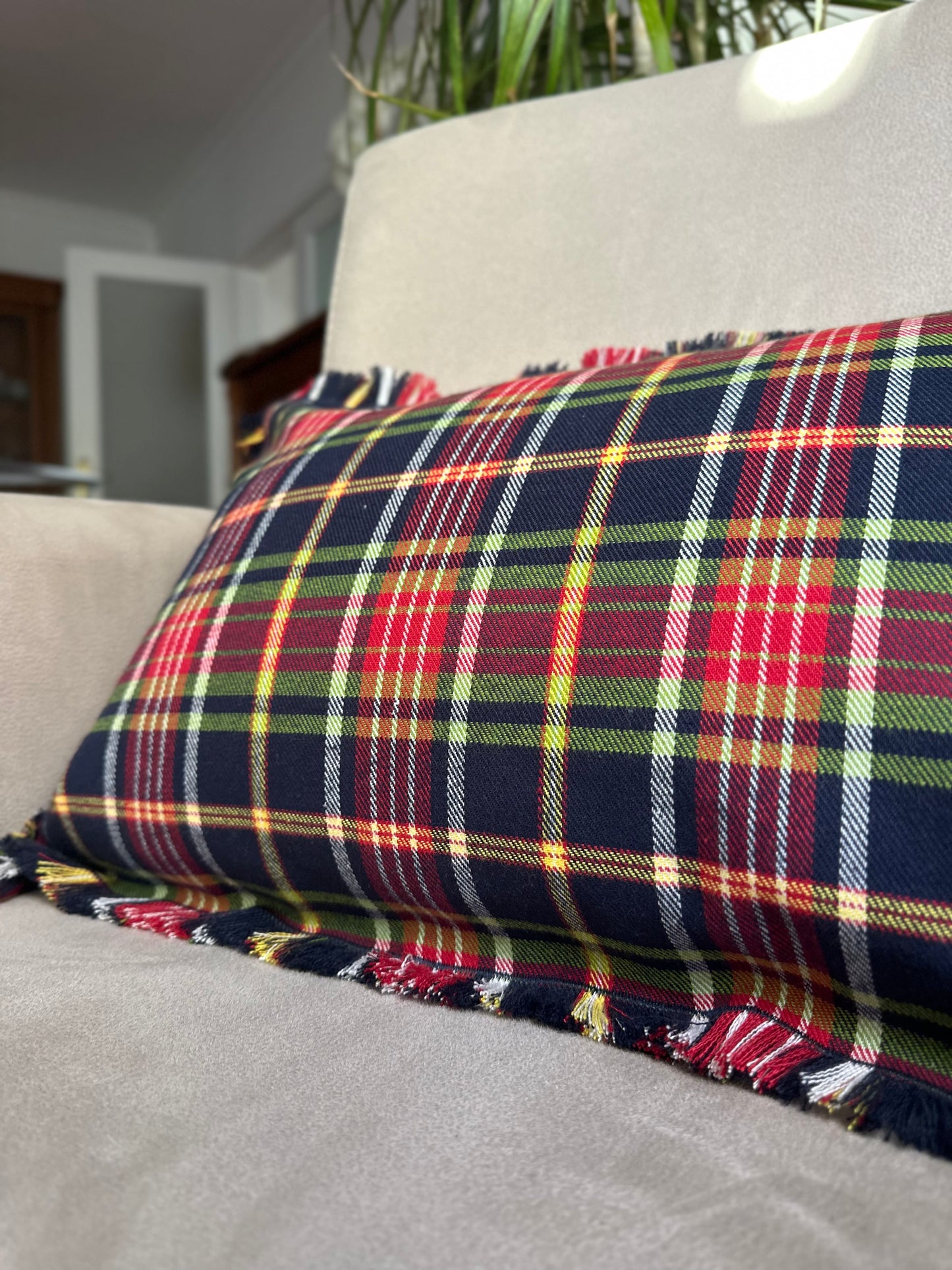 Capa de Almofada Tartan, Azul