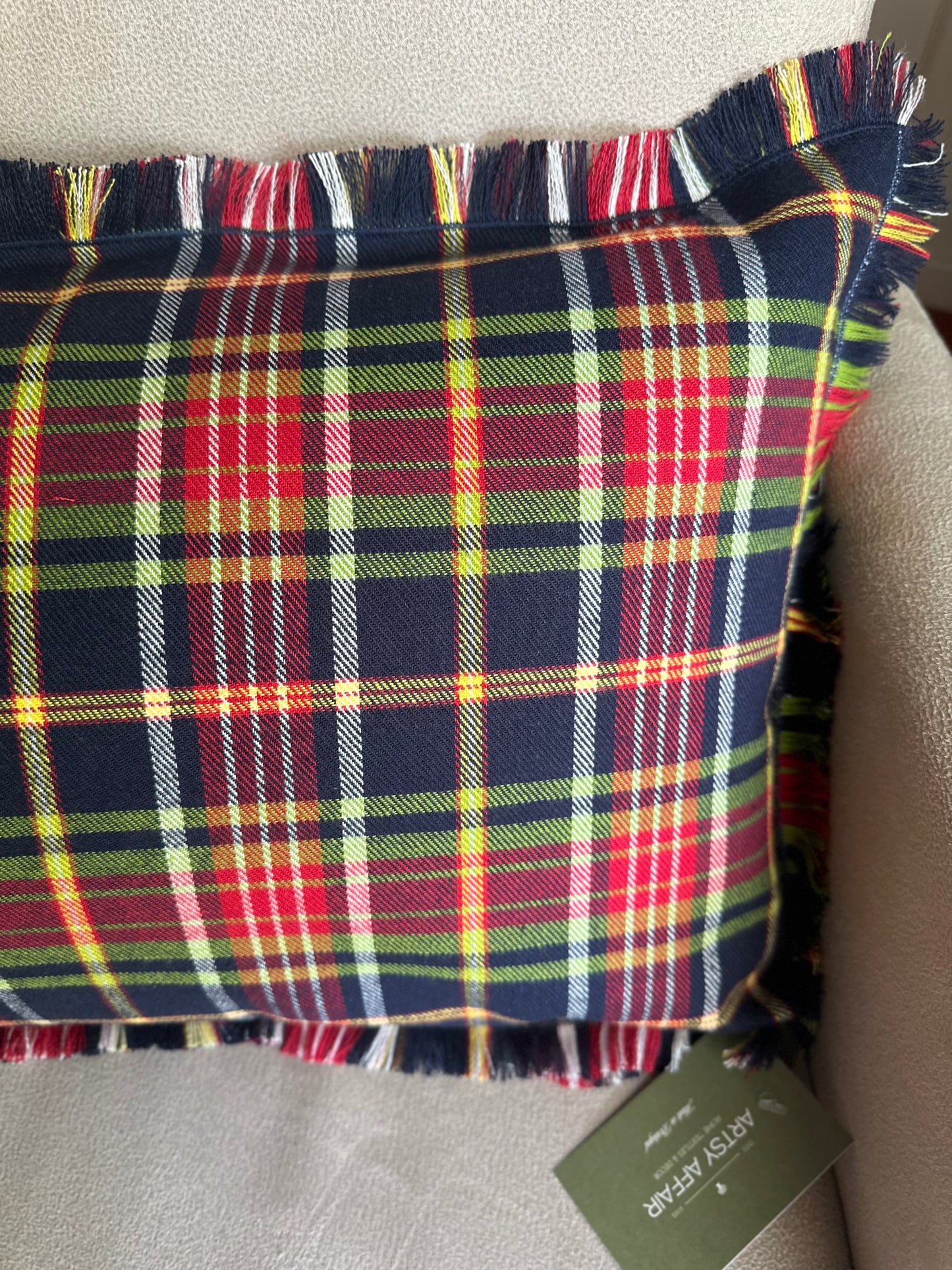 Capa de Almofada Tartan, Azul