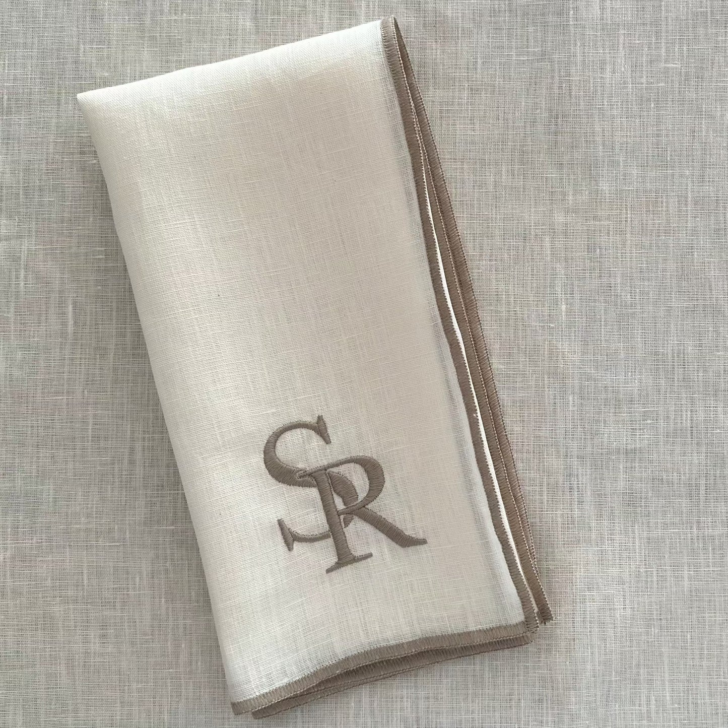 Serviette en Lin Perlé Personnalisée