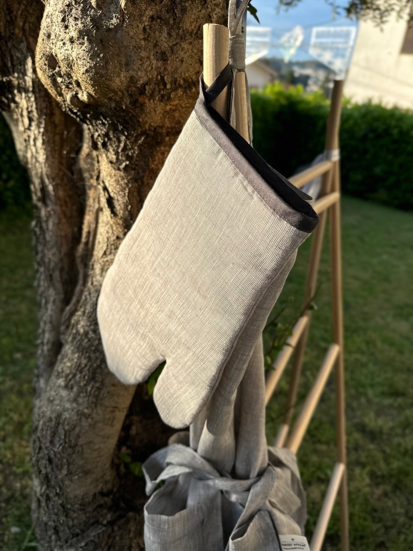 Tablier et Gants en Lin, Différentes Couleurs