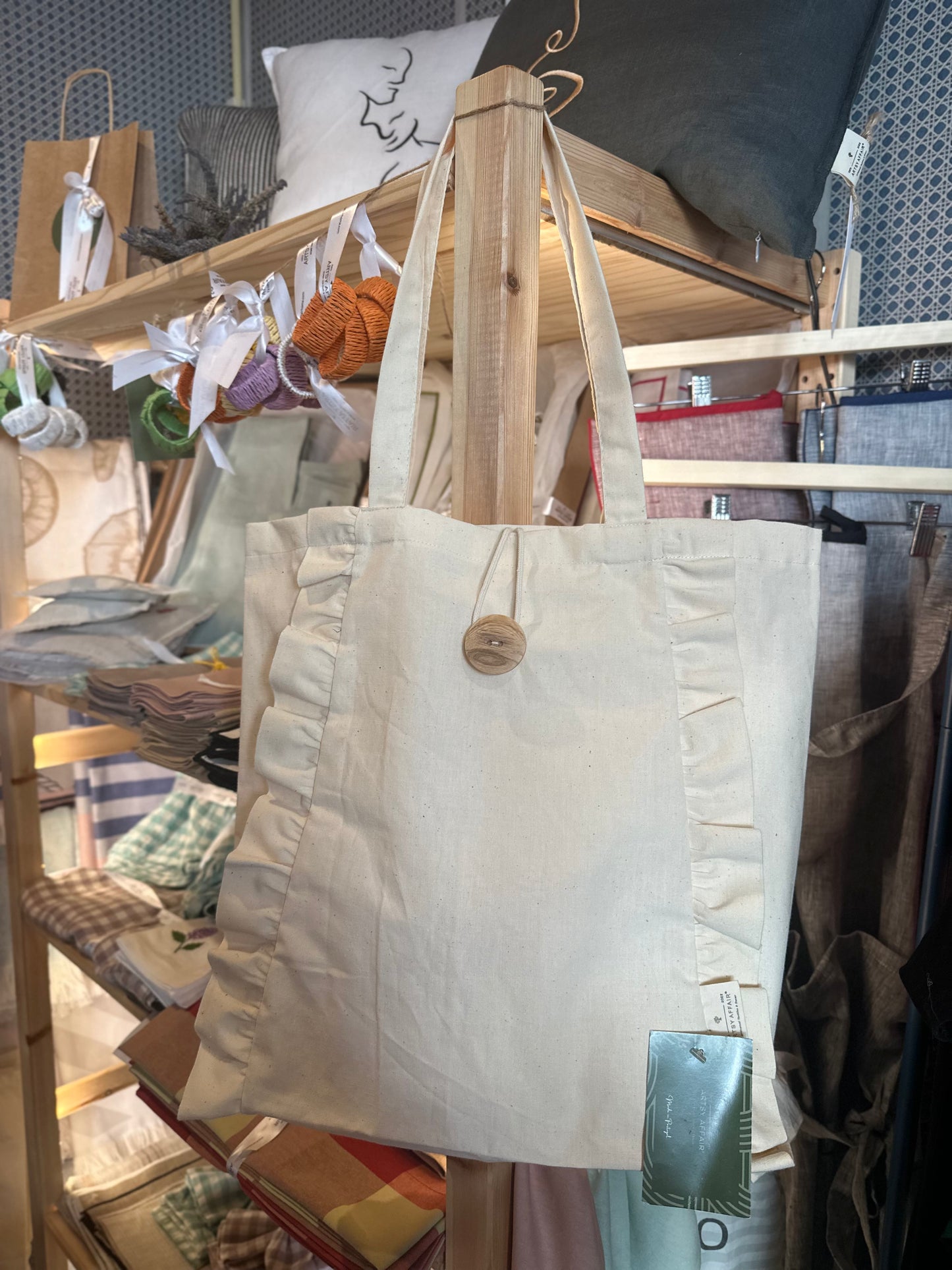 Raw Linen Tote Bag