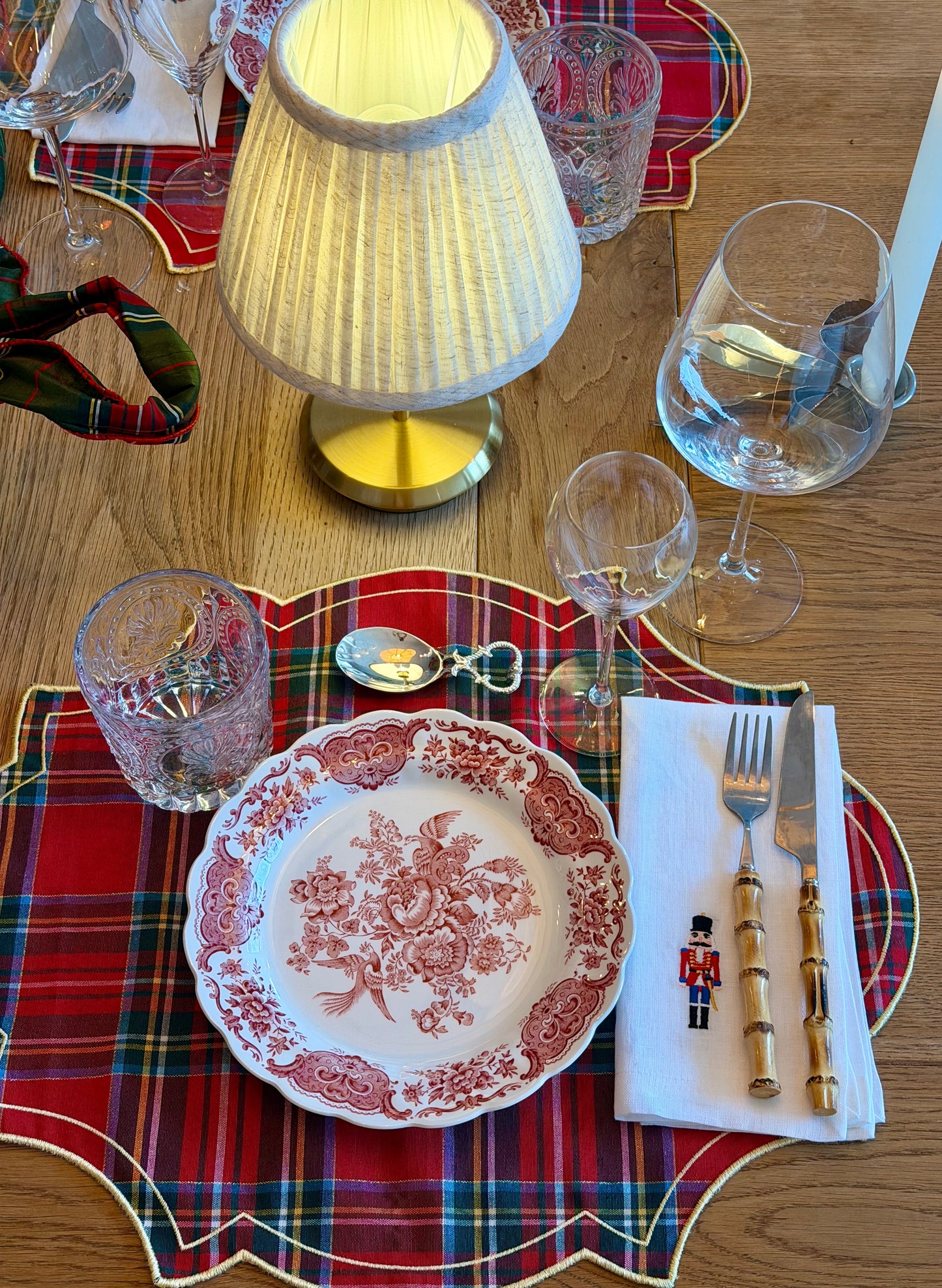 Embroidered Linen Napkin, Toy Soldiers