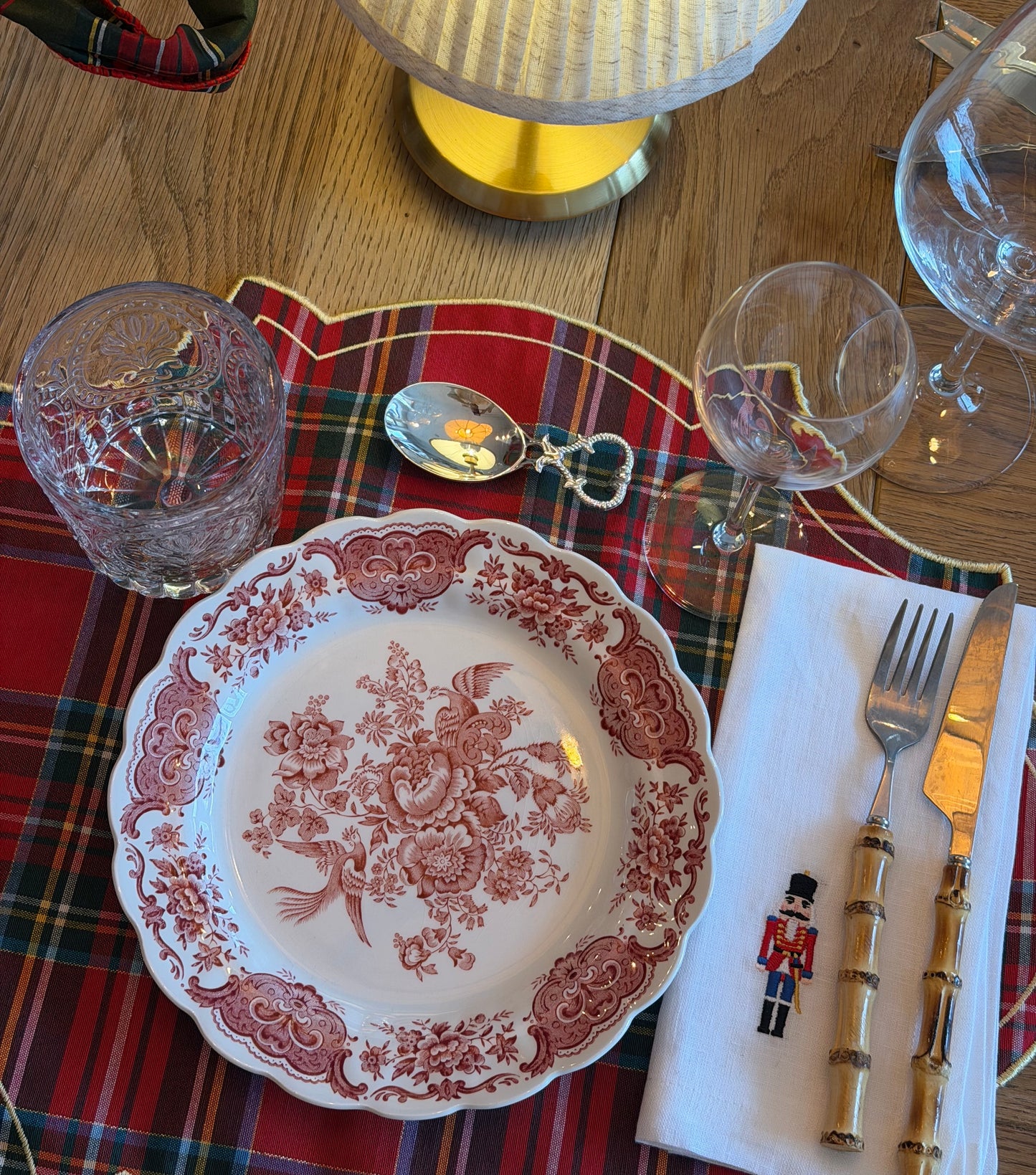 Embroidered Linen Napkin, Toy Soldiers