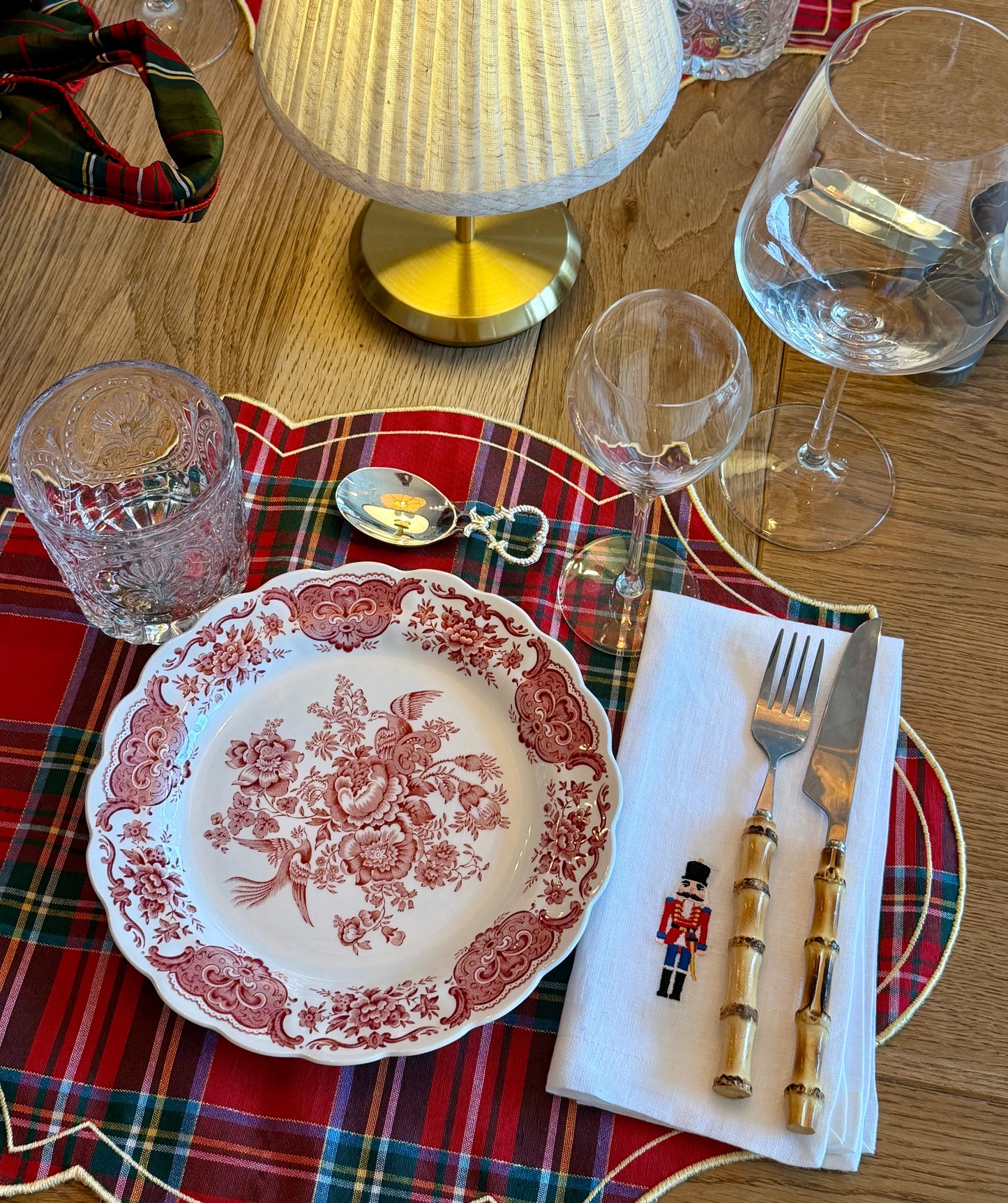 Embroidered Linen Napkin, Toy Soldiers