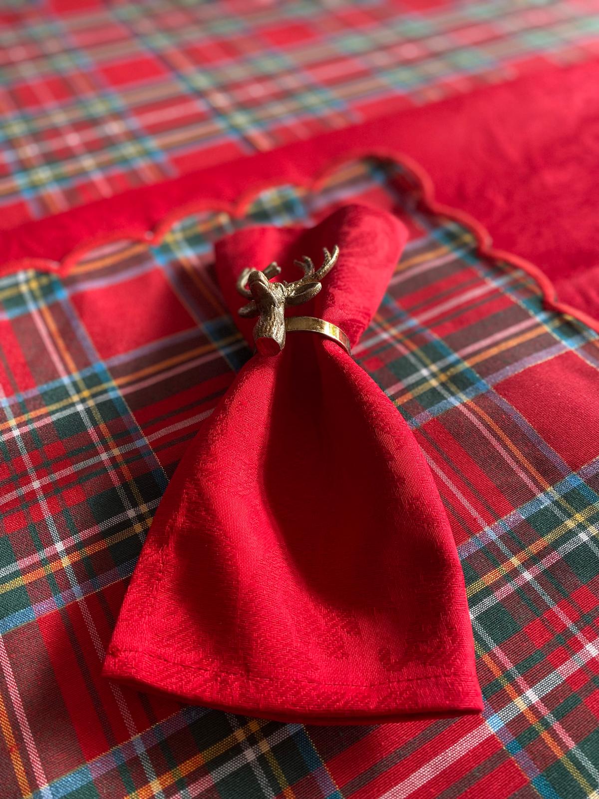 Toalha de Mesa Tartan Vermelho
