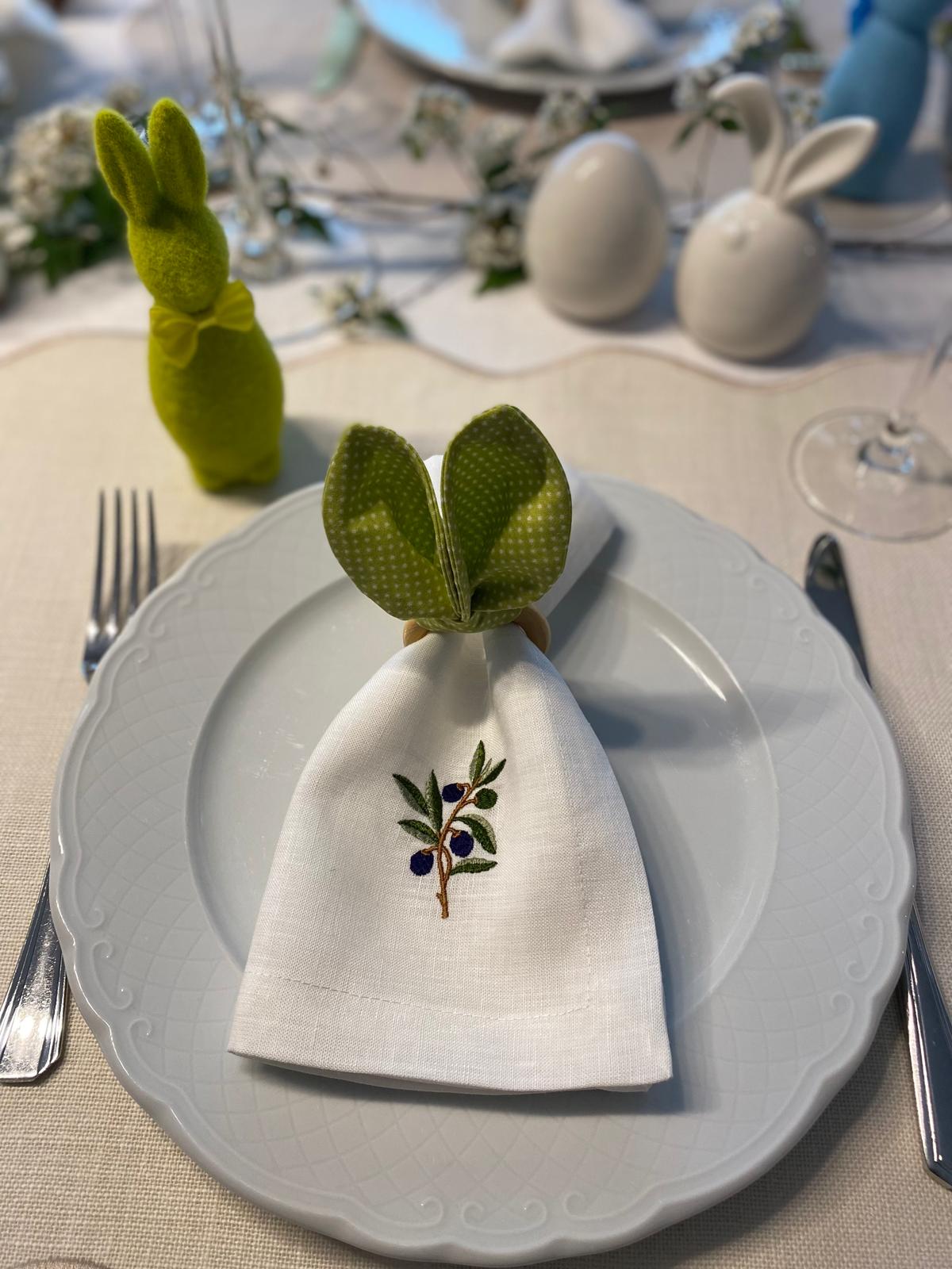 Embroidered Linen Napkin, Carrot