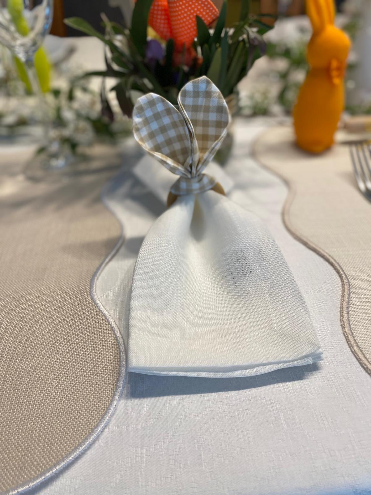 Set de Table en Toile de Jute et Lin Blanc, Amália