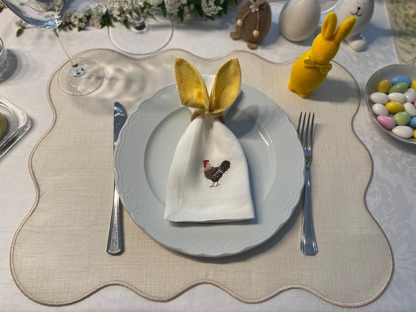 Embroidered Linen Napkin, Carrot