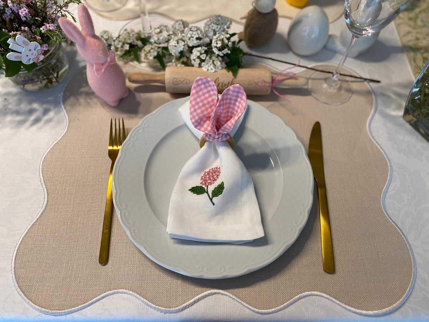 Set de Table en Toile de Jute et Lin Blanc, Amália