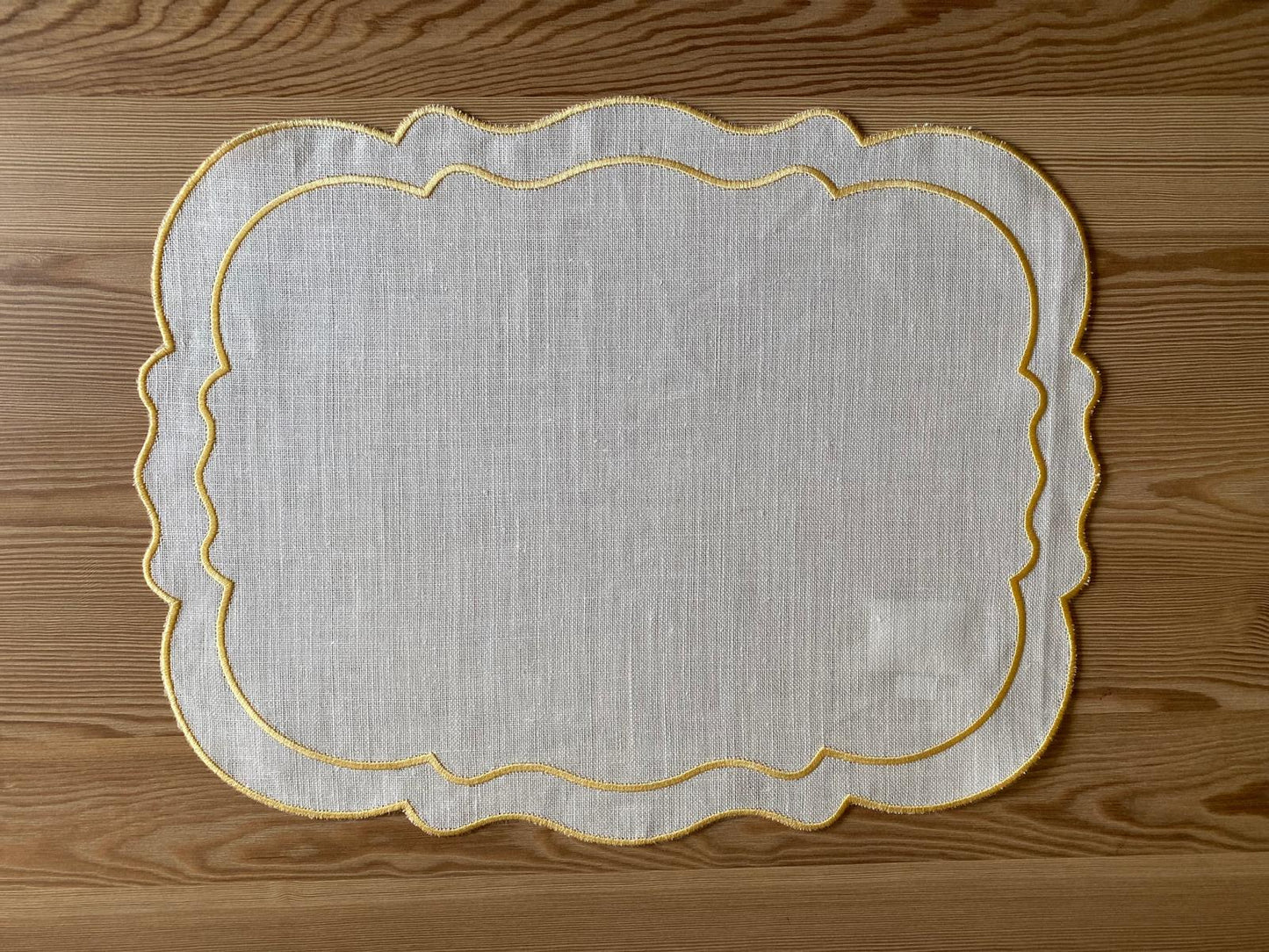 Set de Table en Toile de Jute et Lin Blanc, Amália