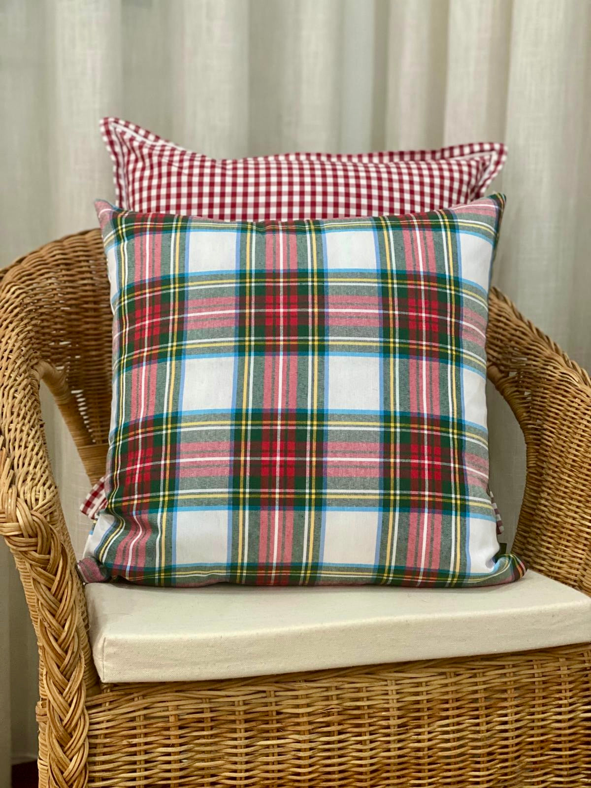 Capa de Almofada Tartan Multicolor