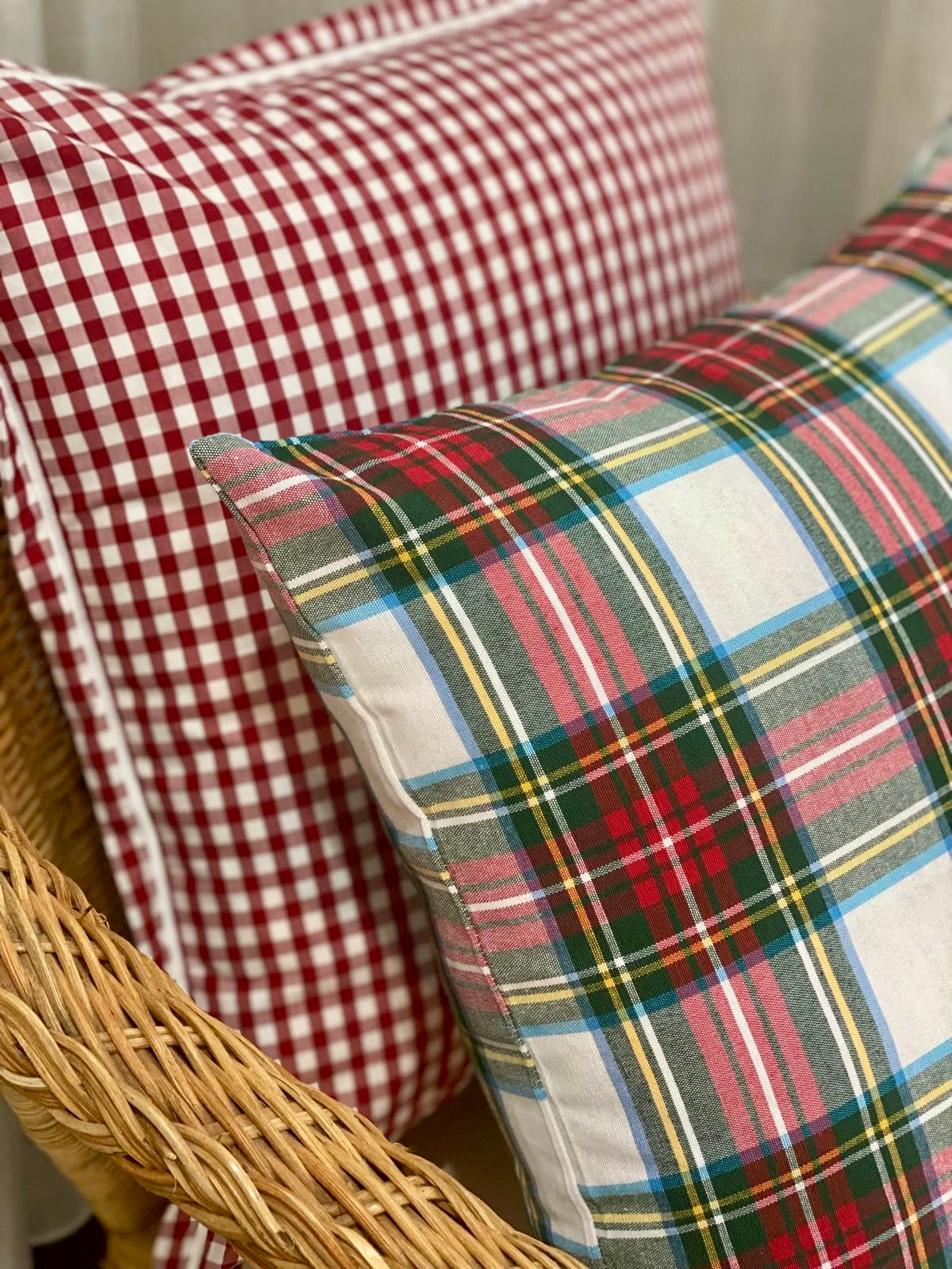 Capa de Almofada Tartan Multicolor