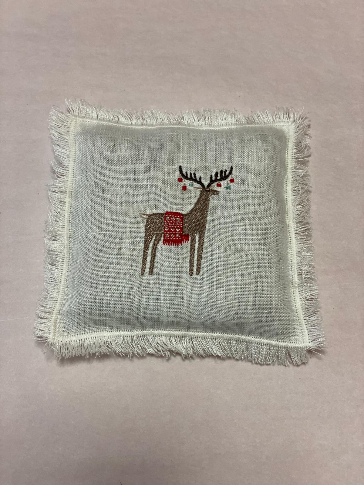 Almofada de Linho com Alfazema e Bordados Artesanais