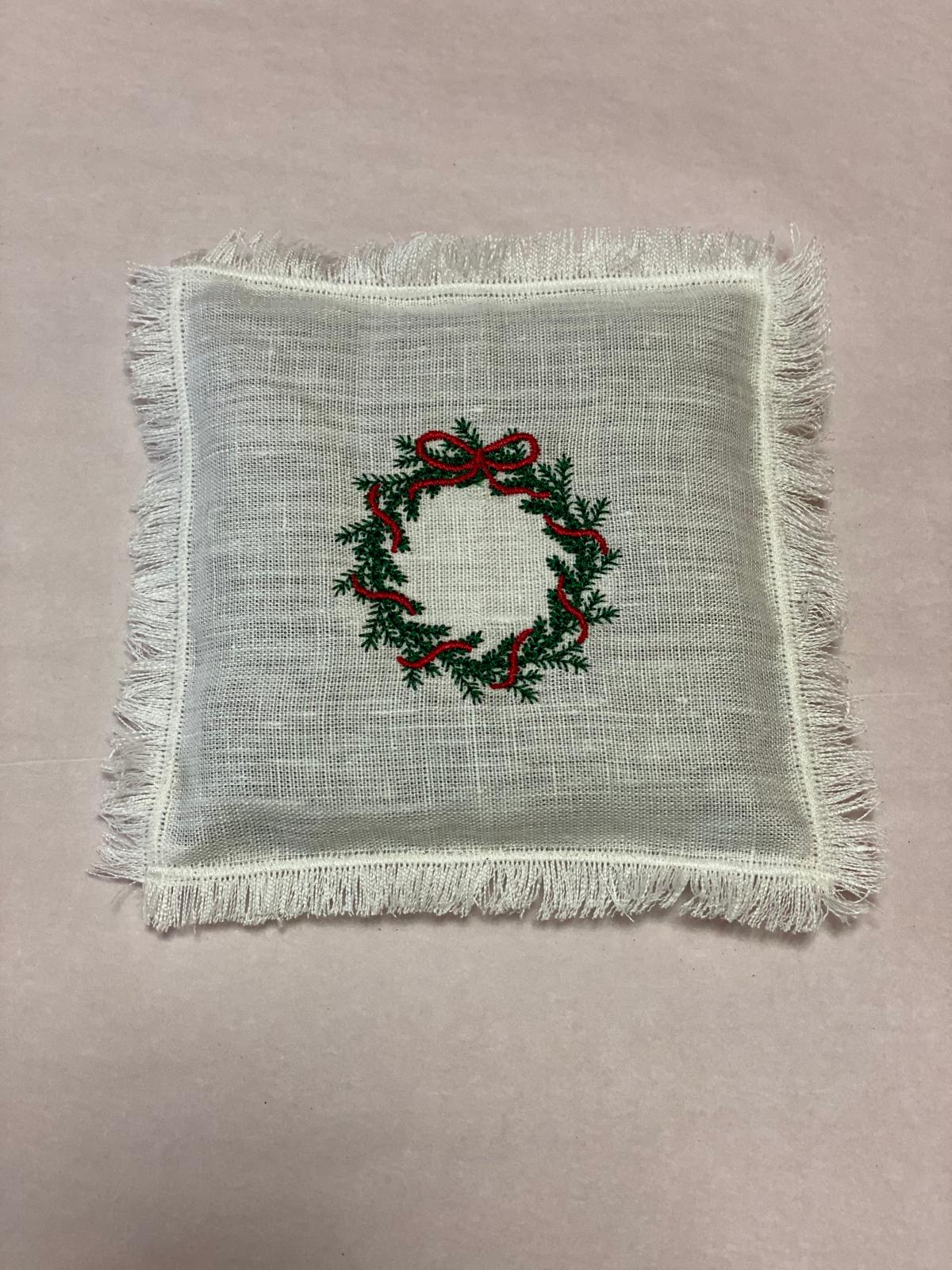 Almofada de Linho com Alfazema e Bordados Artesanais