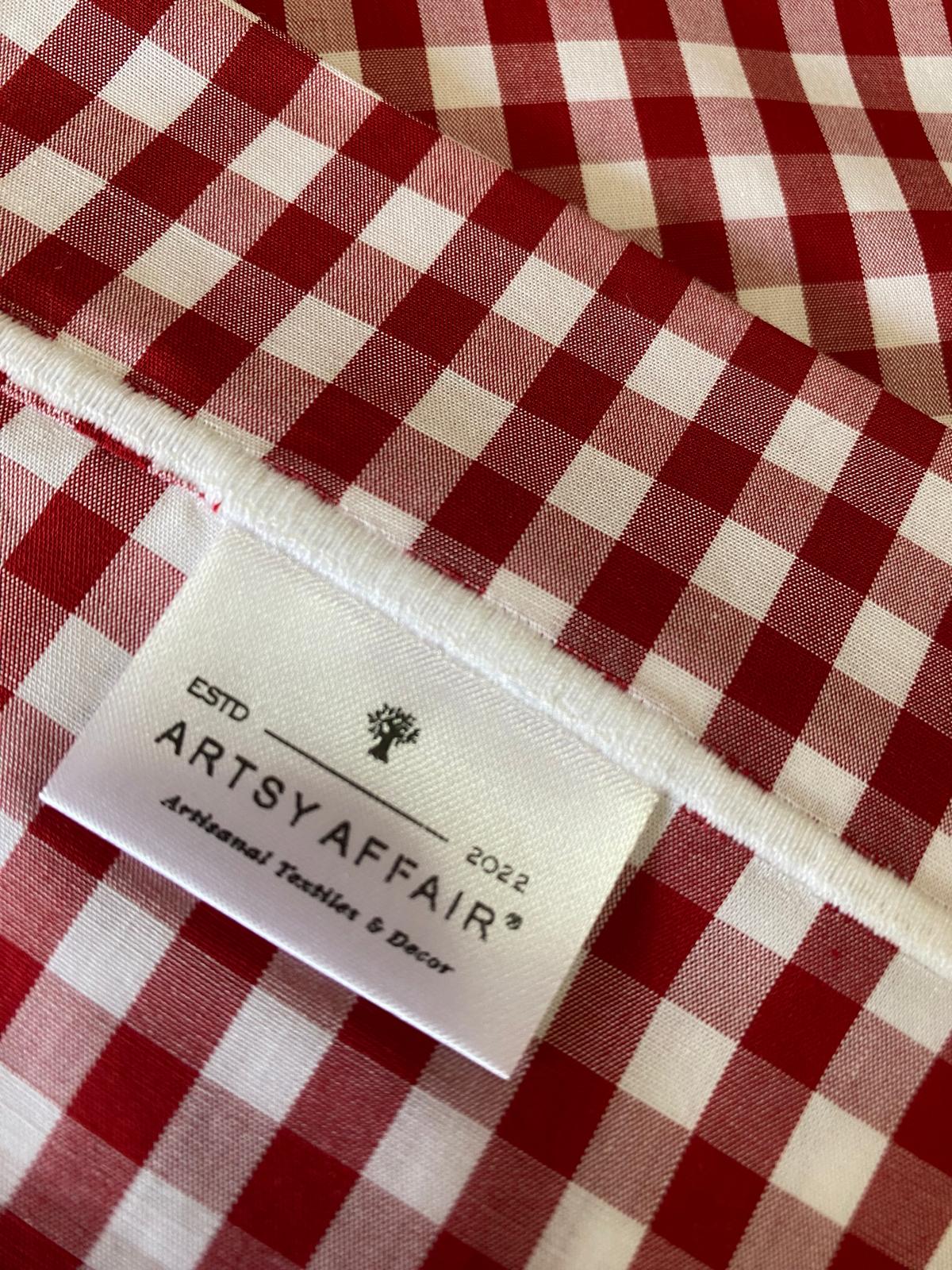 Individuais Vichy, com Rolinho branco