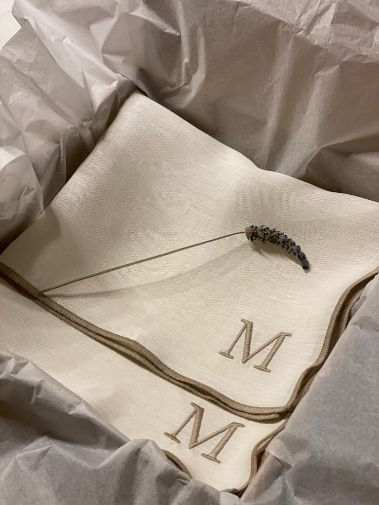 Serviette en Lin Perlé Personnalisée